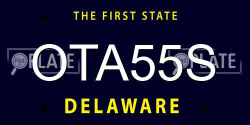 OTA55S Delaware License Plate