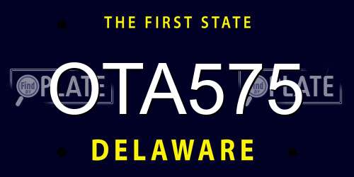 OTA575 Delaware License Plate