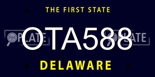 OTA588 Delaware License Plate