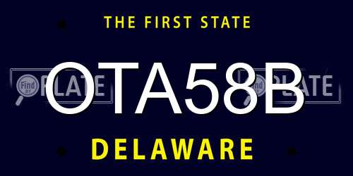 OTA58B Delaware License Plate