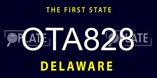 OTA828 Delaware License Plate