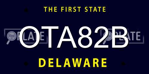 OTA82B Delaware License Plate