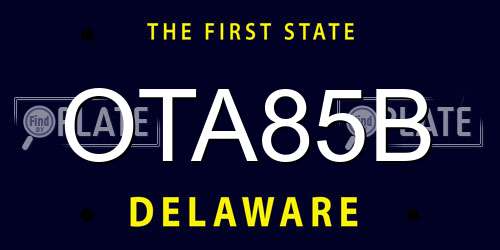 OTA85B Delaware License Plate