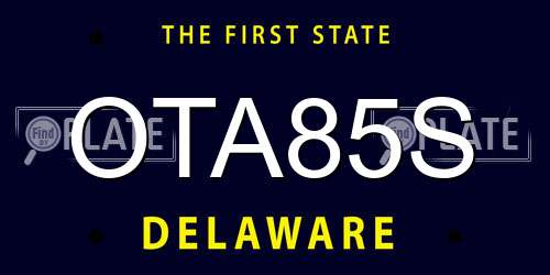 OTA85S Delaware License Plate