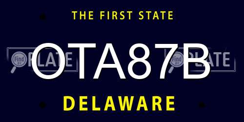 OTA87B Delaware License Plate