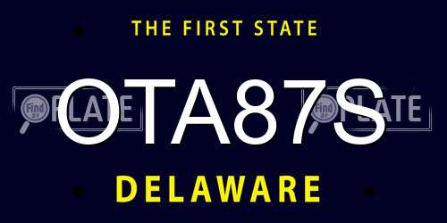 OTA87S Delaware License Plate