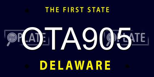 OTA905 Delaware License Plate