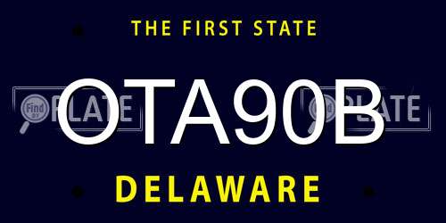 OTA90B Delaware License Plate