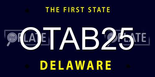 OTAB25 Delaware License Plate