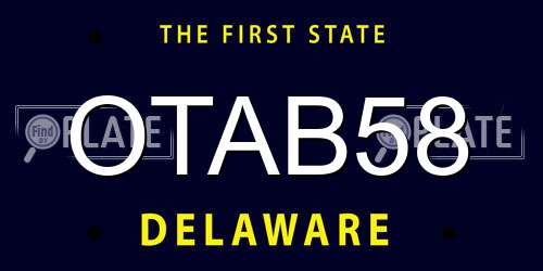 OTAB58 Delaware License Plate