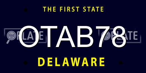 OTAB78 Delaware License Plate