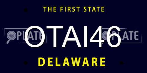 OTAI46 Delaware License Plate