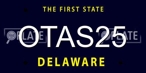 OTAS25 Delaware License Plate