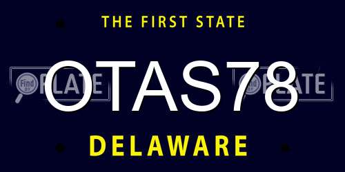 OTAS78 Delaware License Plate