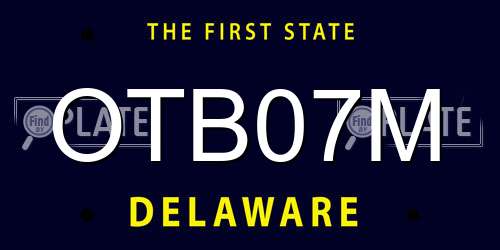 OTB07M Delaware License Plate