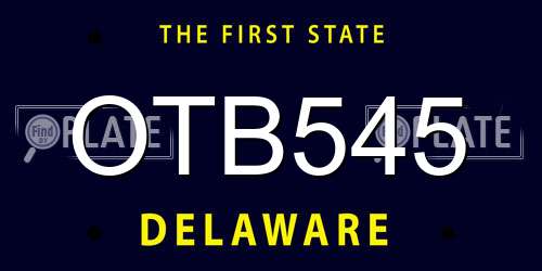 OTB545 Delaware License Plate