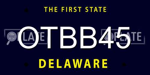 OTBB45 Delaware License Plate