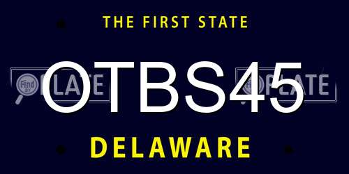OTBS45 Delaware License Plate