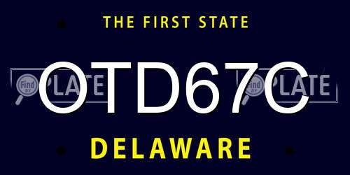 OTD67C Delaware License Plate