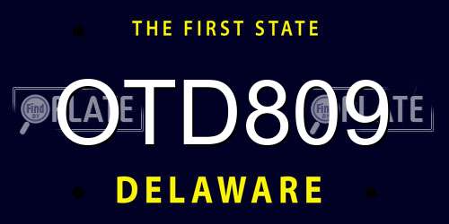 OTD809 Delaware License Plate