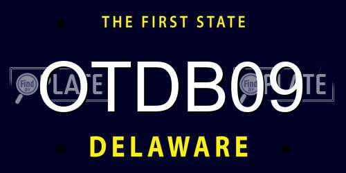 OTDB09 Delaware License Plate