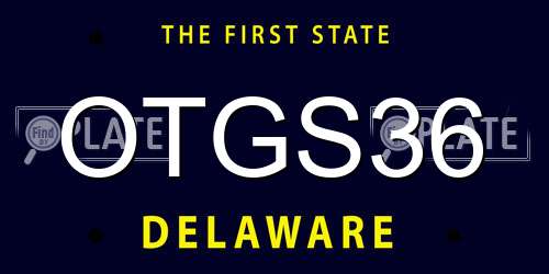 OTGS36 Delaware License Plate