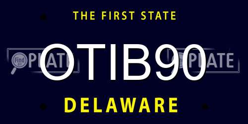 OTIB90 Delaware License Plate