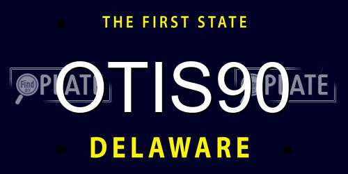 OTIS90 Delaware License Plate