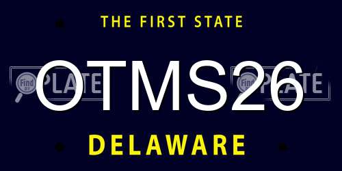 OTMS26 Delaware License Plate
