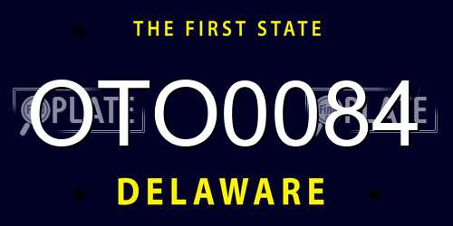 OTO0084 Delaware License Plate