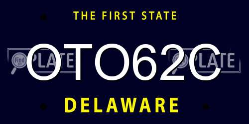 OTO62C Delaware License Plate