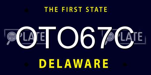OTO67C Delaware License Plate