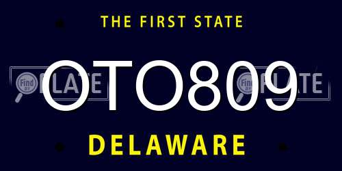 OTO809 Delaware License Plate