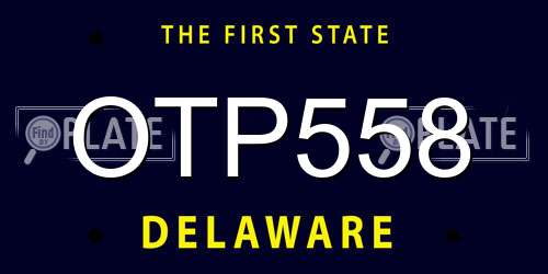 OTP558 Delaware License Plate