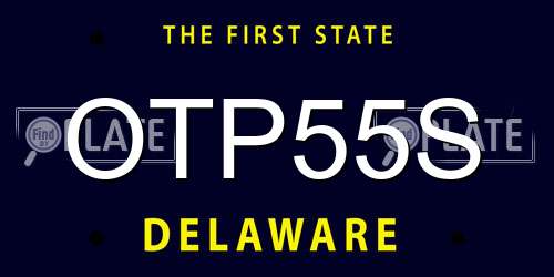 OTP55S Delaware License Plate