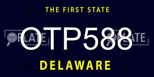 OTP588 Delaware License Plate