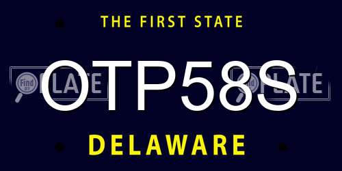 OTP58S Delaware License Plate