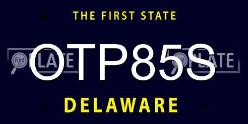 OTP85S Delaware License Plate