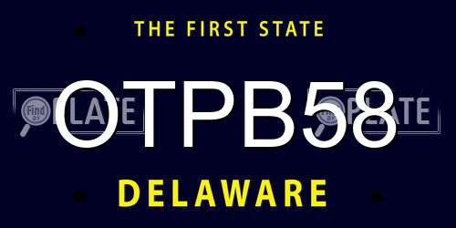 OTPB58 Delaware License Plate