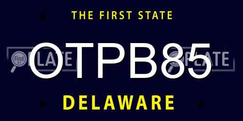 OTPB85 Delaware License Plate