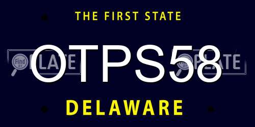 OTPS58 Delaware License Plate