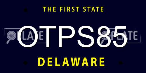 OTPS85 Delaware License Plate