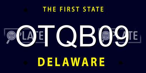 OTQB09 Delaware License Plate