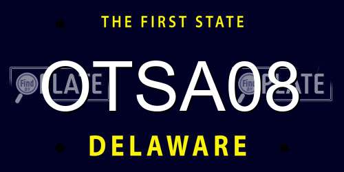 OTSA08 Delaware License Plate