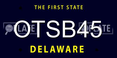 OTSB45 Delaware License Plate
