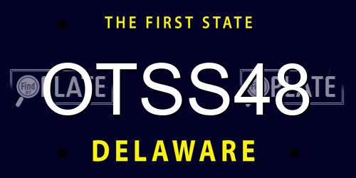 OTSS48 Delaware License Plate