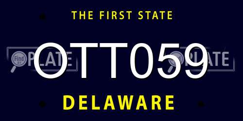 OTT059 Delaware License Plate
