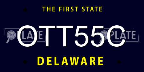 OTT55C Delaware License Plate