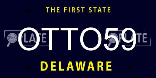 OTTO59 Delaware License Plate