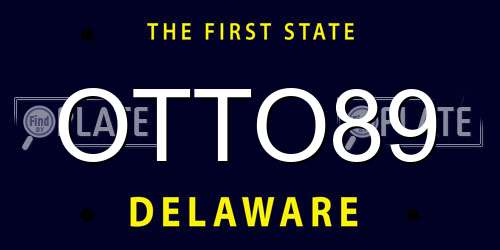 OTTO89 Delaware License Plate